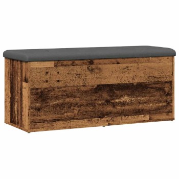 Antik fa szerelt fa tárolópad 102x42x45 cm
