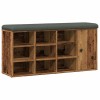 Antik fa szerelt fa cipőtároló pad 102x32x50 cm