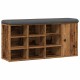Antik fa szerelt fa cipőtároló pad 102x32x50 cm