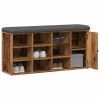 Antik fa szerelt fa cipőtároló pad 102x32x50 cm
