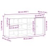 Antik fa szerelt fa cipőtároló pad 102x32x50 cm