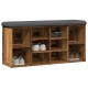 Antik fa szerelt fa cipőtároló pad 102x32x50 cm