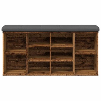 Antik fa szerelt fa cipőtároló pad 102x32x50 cm