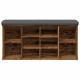 Antik fa szerelt fa cipőtároló pad 102x32x50 cm