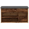 Antik fa szerelt fa cipőtároló pad 82x32x45,5 cm