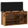 Antik fa szerelt fa cipőtároló pad 82x32x45,5 cm