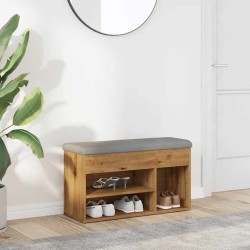 Kézműves tölgy szerelt fa cipőtároló pad 82x32x45,5 cm
