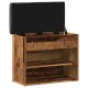 Antik fa szerelt fa cipőtároló pad 62x32x50 cm