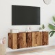 2 db antik fa színű falra szerelhető tv-szekrény 60 x 30 x 41cm