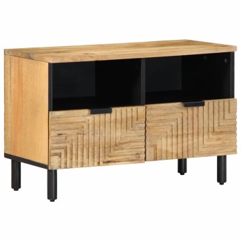 Barna tömör mangófa tv-szekrény 70x33x46 cm
