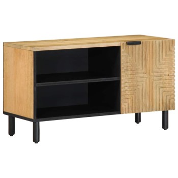 Barna tömör mangófa tv-szekrény 80 x 31,5 x 46 cm