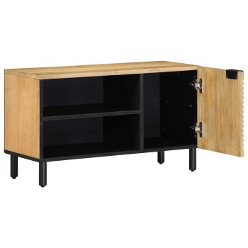 Barna tömör mangófa tv-szekrény 80 x 31,5 x 46 cm