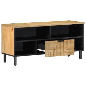 Barna tömör mangófa tv-szekrény 100 x 33 x 46 cm