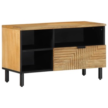 Barna tömör mangófa tv-szekrény 80 x 33 x 46 cm