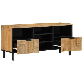 Barna tömör mangófa tv-szekrény 100 x 33 x 46 cm