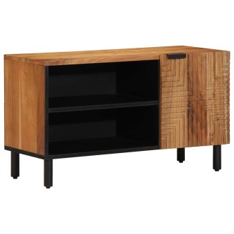 Tv szekrény polcokkal barna 80 x 33 x 46 cm tömör mangófát