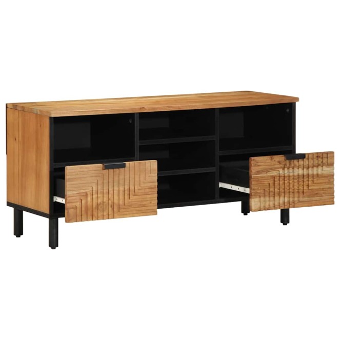 Tv szekrény fiókkal barna 100 x 33,5 x 46 cm tömör mangófát