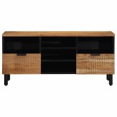Tv szekrény fiókkal barna 100 x 33,5 x 46 cm tömör mangófát