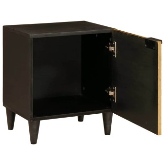 Éjjeliszekrény 2 pcs fekete és arany 40 x 33 x 46 cm szerelt fa