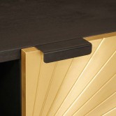 Tv szekrény polcokkal fekete és arany 105 x 33 x 46 cm faanyag