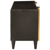 Tv szekrény polcokkal fekete és arany 105 x 33 x 46 cm faanyag