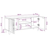 Tv szekrény polcokkal fekete és arany 105 x 33 x 46 cm faanyag