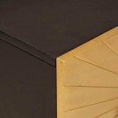 Éjjeli asztal fekete és arany 50 x 33 x 60 cm szerelt fa