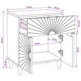 Éjjeli asztal fekete és arany 50 x 33 x 60 cm szerelt fa
