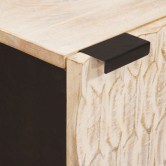 Éjjeliszekrény fehér 40 x 33 x 46 cm tömör mangófát