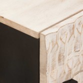 Éjjeliszekrény fiókkal fehér 50 x 33 x 60 cm tömör mangófát