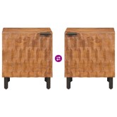 Éjjeliszekrény 2 pcs barna 40 x 33 x 46 cm tömör mangófát Éjjeliszekrény 2 pcs barna 40 x 33 x 46 cm tömör mangófát