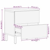 Éjjeliszekrény 2 pcs barna 40 x 33 x 46 cm tömör mangófát Éjjeliszekrény 2 pcs barna 40 x 33 x 46 cm tömör mangófát