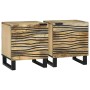 Éjjeliszekrény 2 pcs természetes 40 x 33 x 46 cm szerelt fa
