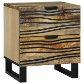 Éjjeliszekrény 2 pcs természetes 40 x 33 x 46 cm szerelt fa