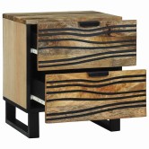 Éjjeliszekrény 2 pcs természetes 40 x 33 x 46 cm szerelt fa