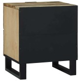 Éjjeliszekrény 2 pcs természetes 40 x 33 x 46 cm szerelt fa