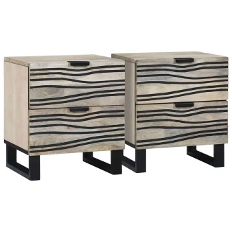 Éjjeliszekrény 2 pcs fehér 40 x 33 x 46 cm szerelt fa