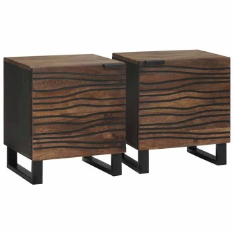 Éjjeliszekrény 2 pcs dió 40 x 33 x 46 cm szerelt fa