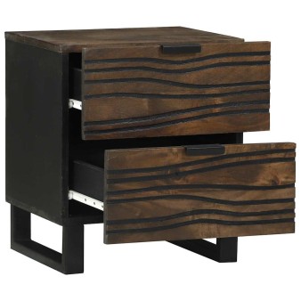 Éjjeliszekrény 2 pcs dió 40 x 33 x 46 cm szerelt fa