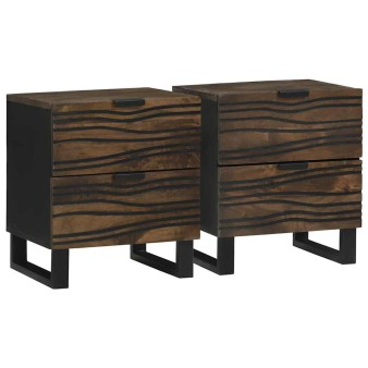 Éjjeliszekrény 2 pcs dió 40 x 33 x 46 cm szerelt fa
