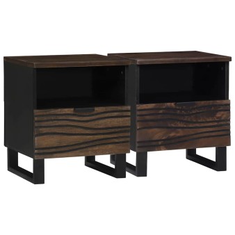 Éjjeliszekrény 2 pcs dió 40 x 33 x 46 cm szerelt fa