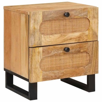 Éjjeliszekrény 2 pcs természetes 40 x 33 x 46 cm tömör mangófát