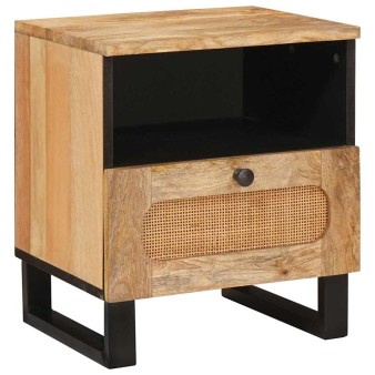 Éjjeliszekrény 2 pcs természetes 40 x 33 x 46 cm tömör mangófát