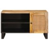 Tv szekrény tárolóval barna 80 x 33 x 46 cm tömör mangófát