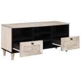 Tv szekrény fehérre fehérített 100 x 33 x 46 cm tömör mangófát
