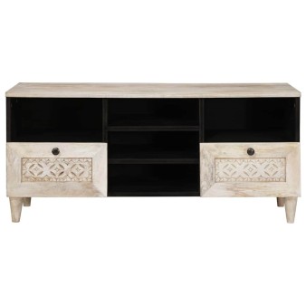 Tv szekrény fehérre fehérített 100 x 33 x 46 cm tömör mangófát