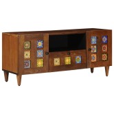 Tv szekrény fiókkal ajtóval dió 105 x 33 x 46 cm tömör mangófát