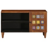 Tv szekrény tárolóval dió 80 x 33 x 46 cm tömör mangófát