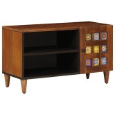 Tv szekrény tárolóval dió 80 x 33 x 46 cm tömör mangófát