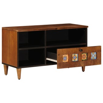 Tv szekrény fiókkal dió 80 x 33 x 46 cm tömör mangófát